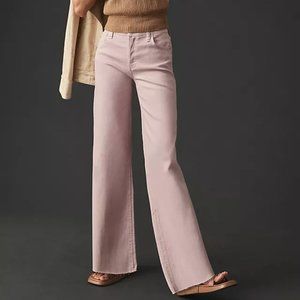 NWT Anthropologie Hudson Rosie High-Rise Wide-Leg Ankle Pink Jeans